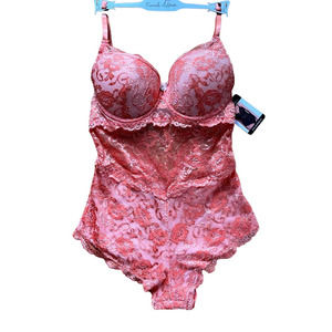 Peach Push Up Bodysuit by French Affair Lingerie Size Large